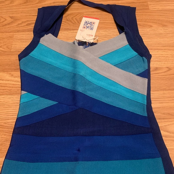 Blue ombré bandage mini dress - Picture 4 of 5